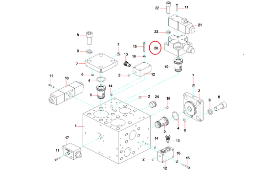 A229900005589 Pelat penutup, Katup luapan magnetik CVU-32-C3-W-H untuk SANY