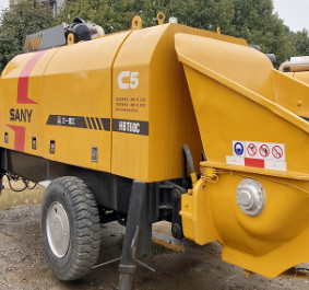 2019 Pompa Beton Stasioner Bekas HBT60C 65m3/H Dengan Mesin Diesel